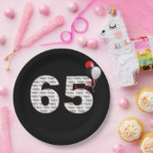 Happy 65th Birthday op zwart papier Bord (Feest)