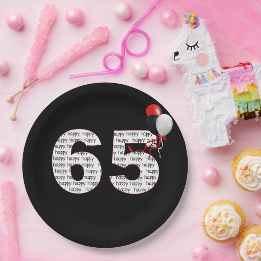Happy 65th Birthday op zwart papier Bord (Feest)