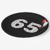 Happy 65th Birthday op zwart papier Bord (Gekanteld)