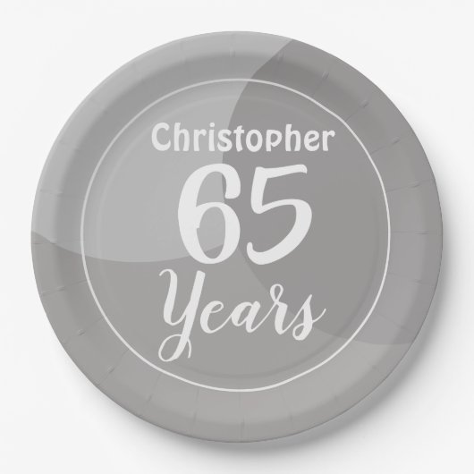 Happy 65th Birthday Paper-Bord Papieren Bordje (Voorkant)