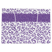 Happy 65th Birthday Party Number Pattern Paars Groot Cadeauzakje (Achterkant)