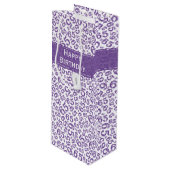 Happy 65th Birthday Party Paars Number Pattern Wijn Cadeautas (Voorkant Gekanteld)
