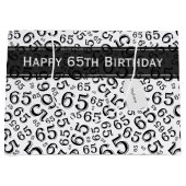 Happy 65th Birthday Party Theme Black and White Groot Cadeauzakje (Voorkant)