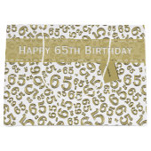 Happy 65th Birthday Random Number Pattern Gold Groot Cadeauzakje (Voorkant)