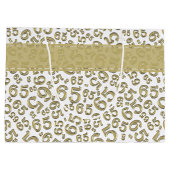 Happy 65th Birthday Random Number Pattern Gold Groot Cadeauzakje (Achterkant)