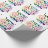 Happy 65th Birthday (roze) Cadeaupapier (Hoek)