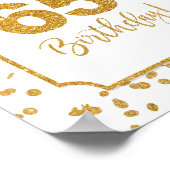Happy 65th Birthday Sign Gold Confetti Poster (Hoek)