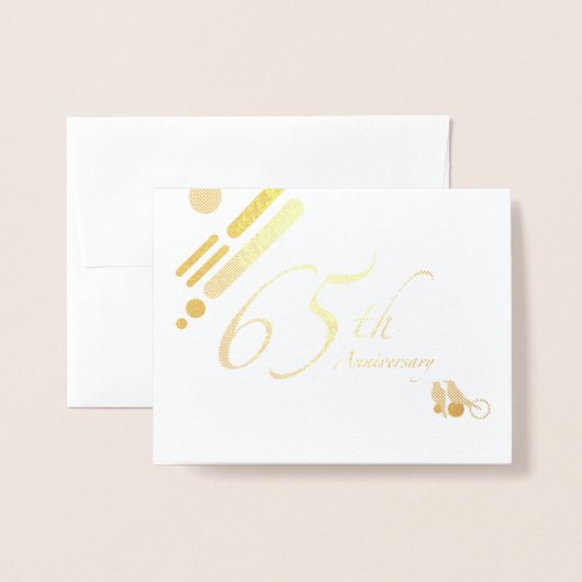 Happy 65th Jubileum Mod Birds Folie Kaarten (Voorkant met envelop)