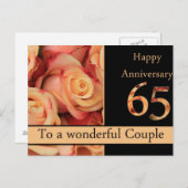 Happy 65th Jubileum rozen Briefkaart (Voorkant / Achterkant)