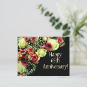 Happy 65th Jubileum rozen Briefkaart (Staand voorkant)