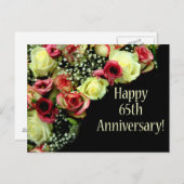 Happy 65th Jubileum rozen Briefkaart (Voorkant / Achterkant)