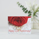 Happy 65th Jubileum rozen Briefkaart (Staand voorkant)