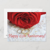 Happy 65th Jubileum rozen Briefkaart (Voorkant / Achterkant)
