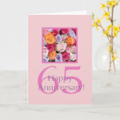 Happy 65th Jubileum rozen Kaart (Gele Bloem)