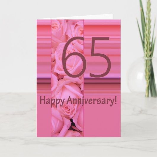 Happy 65th Jubileum rozen Kaart (Voorkant)
