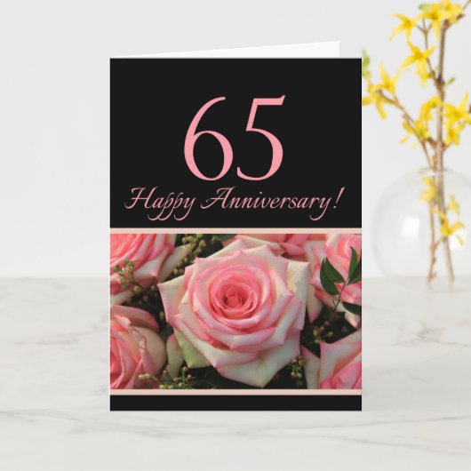 Happy 65th Jubileum rozen Kaart (Gele Bloem)