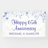 Happy 65th Jubileum Sapphire Blue Stars Spandoek (Horizontaal)