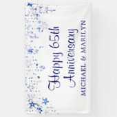 Happy 65th Jubileum Sapphire Blue Stars Spandoek (Verticaal)