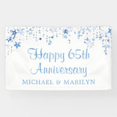 Happy 65th Jubileum Sky Blue Stars Spandoek (Horizontaal)