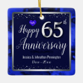 Happy 65th Wedding Jubileum - Aangepaste naam Keramisch Ornament (Voorkant)