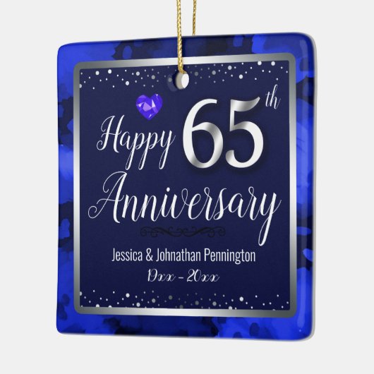 Happy 65th Wedding Jubileum foto Keramisch Ornament (Links)