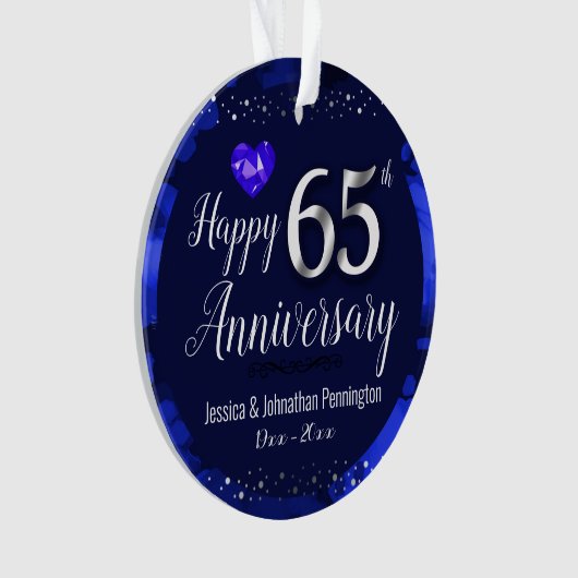 Happy 65th Wedding Jubileum Ornament (voorkant)