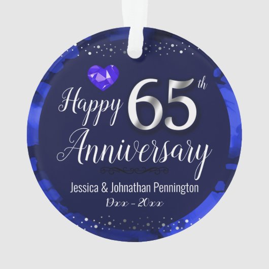 Happy 65th Wedding Jubileum Ornament (achterkant)