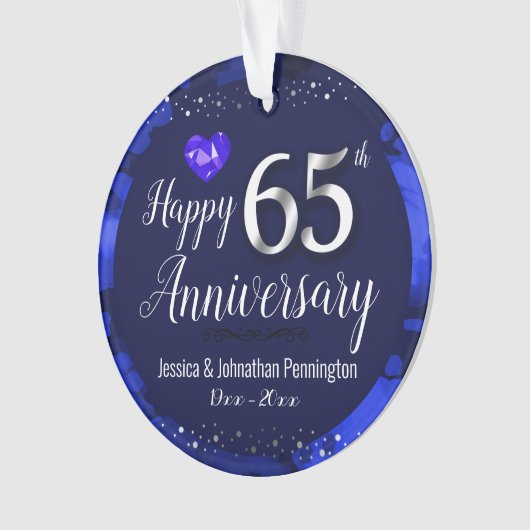 Happy 65th Wedding Jubileum Ornament (voorkant)