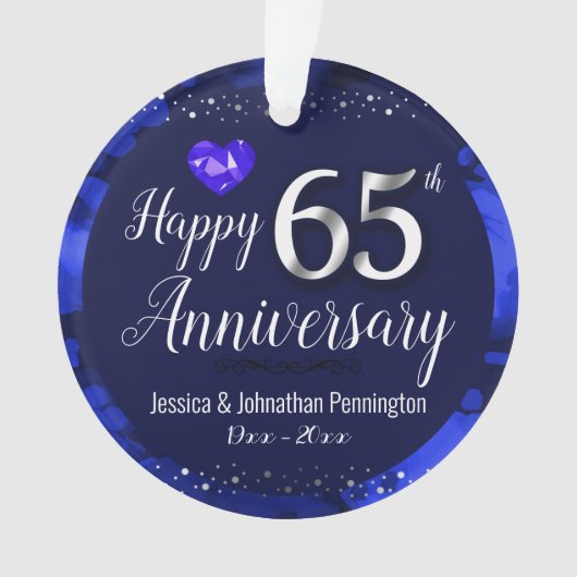 Happy 65th Wedding Jubileum Ornament (voorkant)