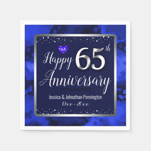 Happy 65th Wedding Jubileum Servet (Voorkant)