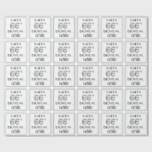 HAPPY 66TH BIRTHDAY; Art Deco Style; aangepaste na Cadeaupapier