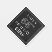 HAPPY 66TH BIRTHDAY; Art Deco Style; aangepaste na Servet (Hoek)