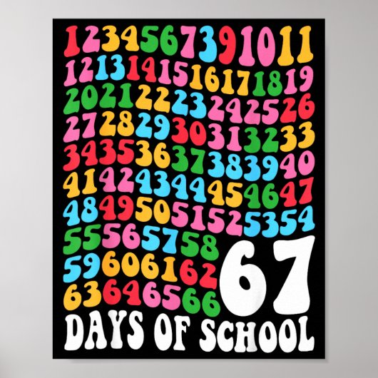 Happy 67 Days Of School 67th Day Smarter Six Seven Poster (Voorkant)
