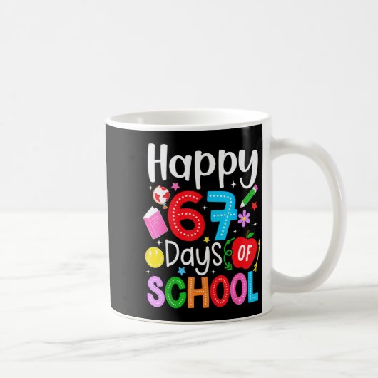 Happy 67 Days Of School Funny Six Seven Meme Teach Koffiemok (Rechts)