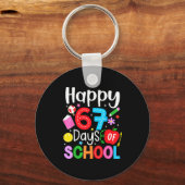 Happy 67 Days Of School Funny Six Seven Meme Teach Sleutelhanger (Voorkant)