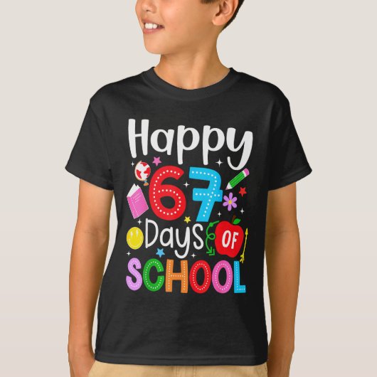Happy 67 Days Of School Funny Six Seven Meme Teach T-shirt (Voorkant)