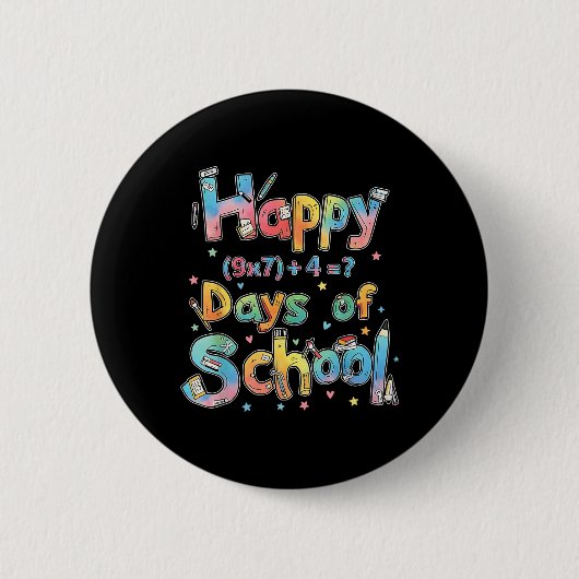 Happy 67 Days Of School Math Equation Teacher Six  Ronde Button 5,7 Cm (Voorkant)