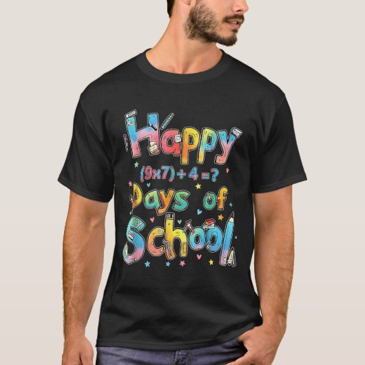 Happy 67 Days Of School Math Equation Teacher Six T-shirt (Voorkant)