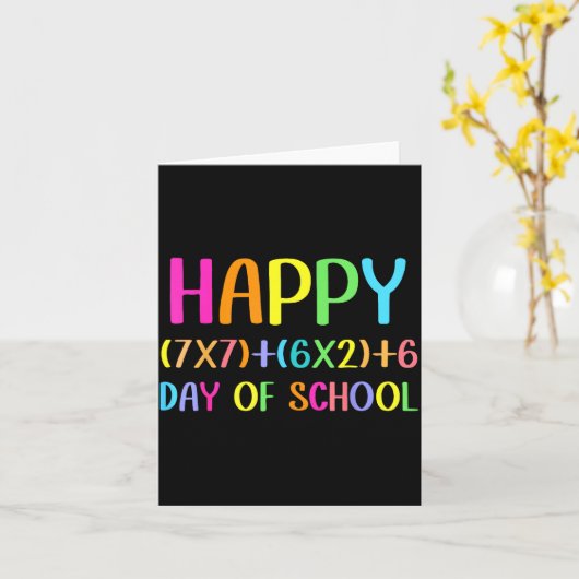 Happy 67 Days Of School Math Teacher Students Six Kaart (Gele Bloem)