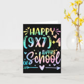 Happy 67 Days Of School Math Teacher Students Six  Kaart (Gele Bloem)