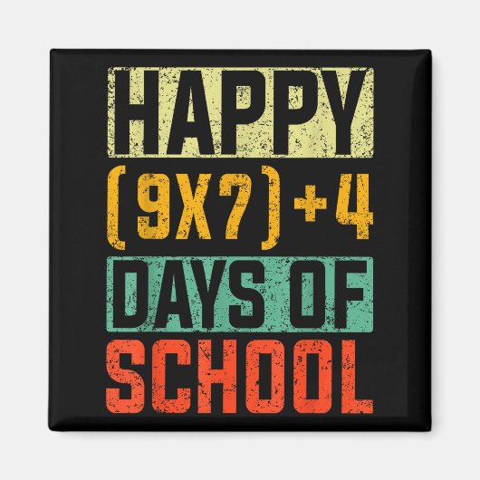 Happy 67 Days Of School Math Teacher Students Six Magneet (Voorkant)