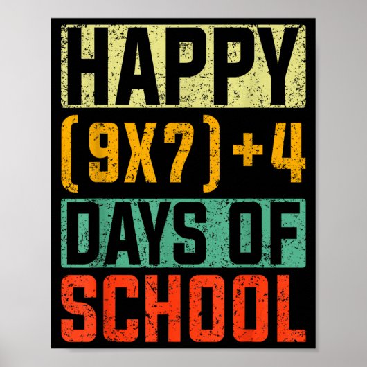 Happy 67 Days Of School Math Teacher Students Six Poster (Voorkant)