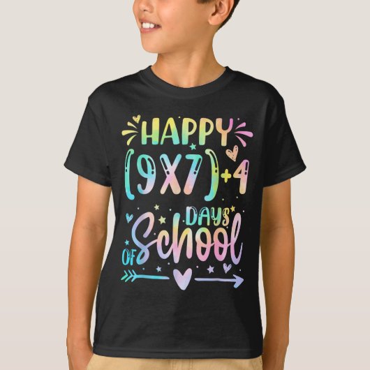 Happy 67 Days Of School Math Teacher Students Six  T-shirt (Voorkant)