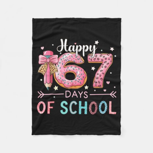 Happy 67 Days Of School Six Seven Meme Boy Girl Te Fleece Deken (Voorkant)