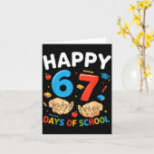 Happy 67 Days Of School Six Seven Meme Boy Girl Te Kaart (Gele Bloem)