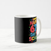 Happy 67 Days Of School Teachers Students Six Seve Koffiemok (Voorkant rechts)