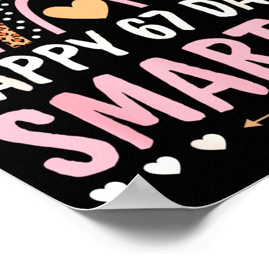 Happy 67 Days Smarter 67th Day Of School Rainbow G Poster (Hoek)