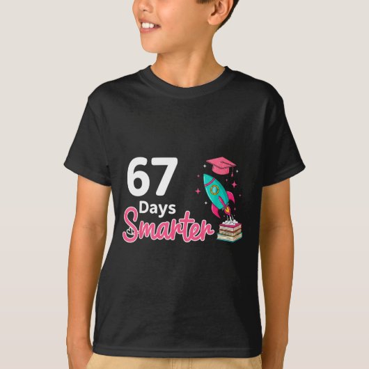 Happy 67 Days Smarter School Student Teacher Kids  T-shirt (Voorkant)