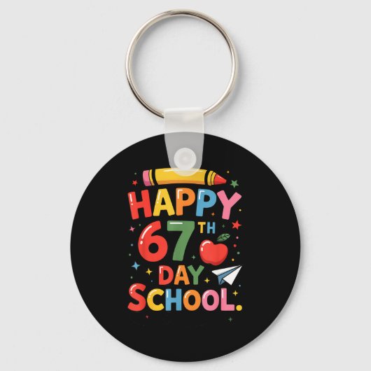 Happy 67 Th Day Of School - I Survived 67 Days Of  Sleutelhanger (Voorkant)