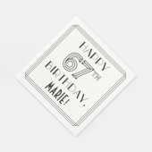 HAPPY 67TH BIRTHDAY; Art Deco Style; aangepaste na Servet (Hoek)